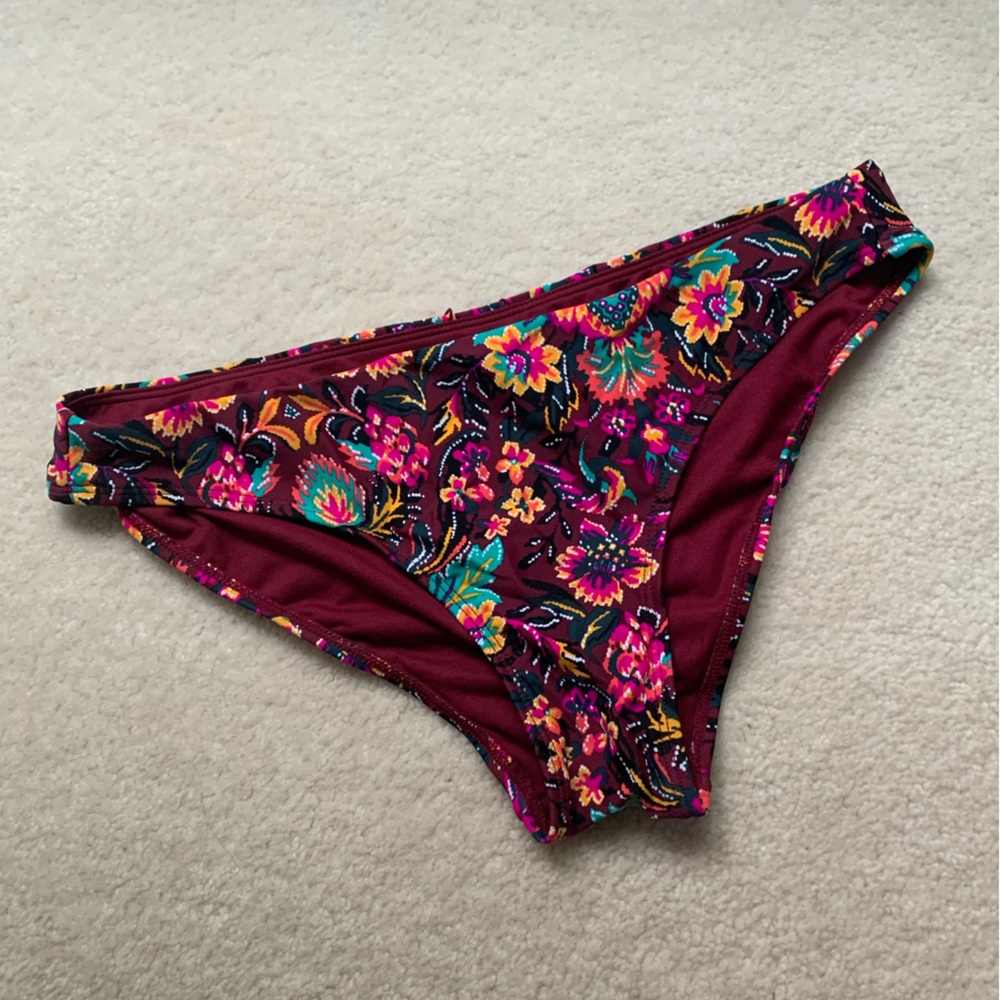 NWT Target Burgundy Floral Bikini Bottoms